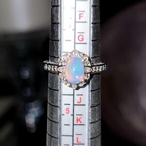 STERLING SILVER 925 Genuine NATURAL Ethiopian Opal Ring SIZE 4 NWOT